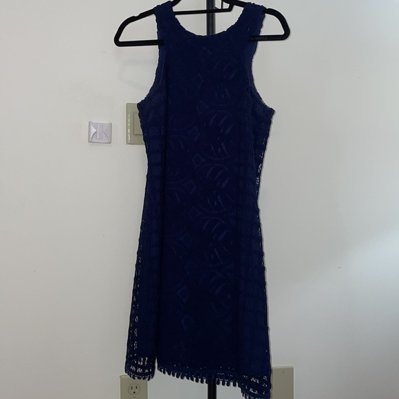 Lilly Pulitzer navy knit crochet cocktail dress - Picture 4 of 12